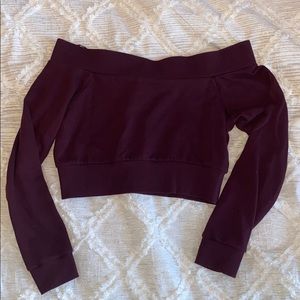 Off the shoulder, cropped sweater